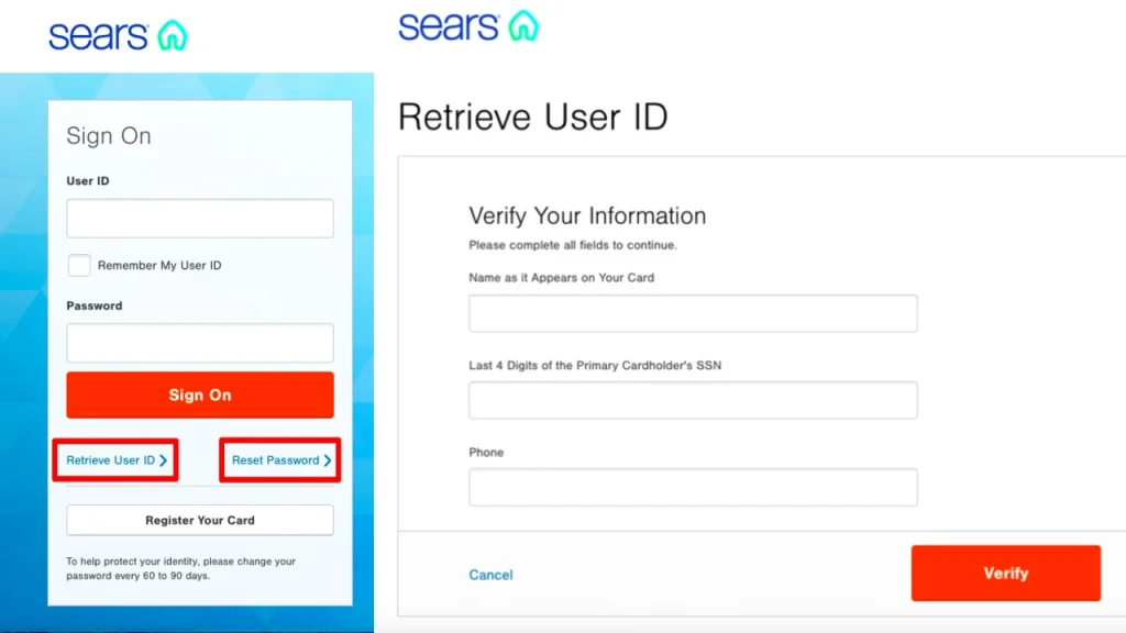 searscard.com login