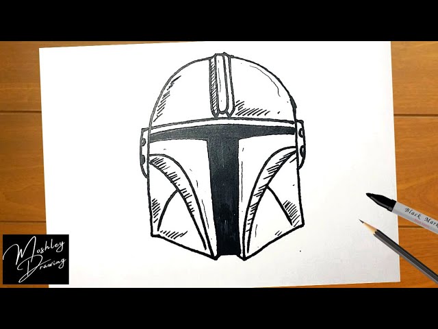 mando helmet drawing