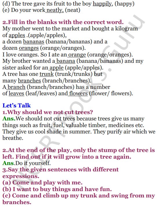 the giving tree class 4 questions and answers