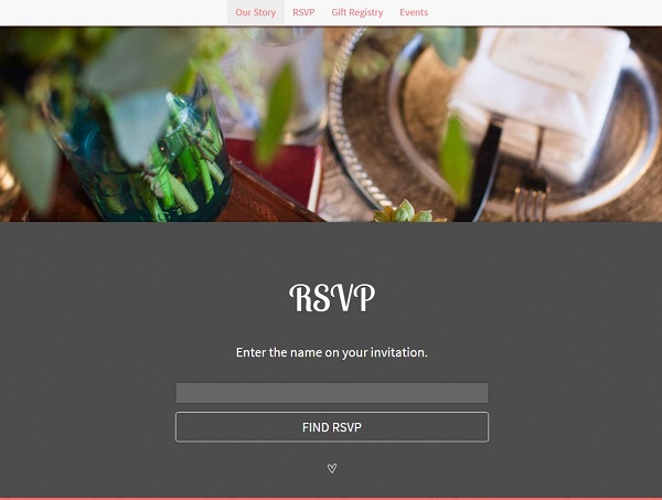 bridal shower rsvp website