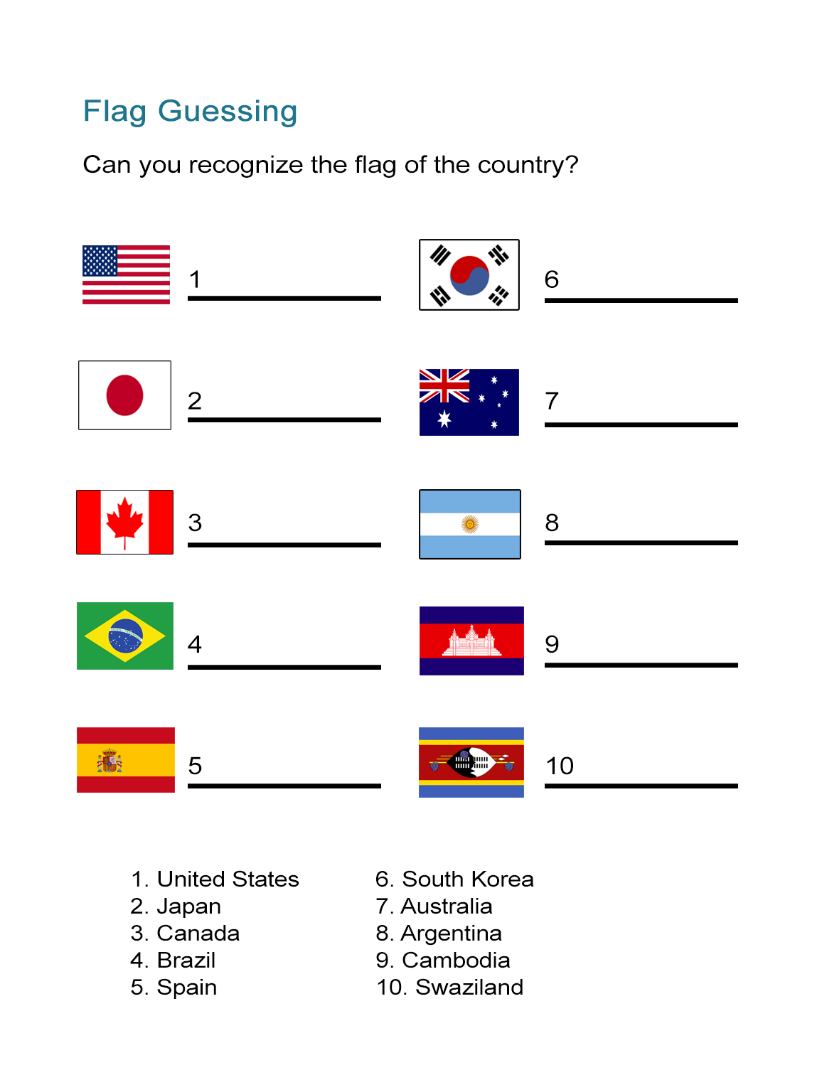 guessing the flags