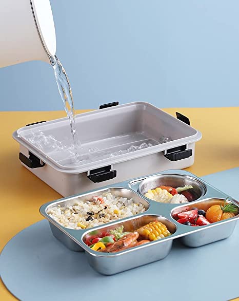 4 compartment stainless steel lunch box