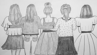 6 best friends drawing easy