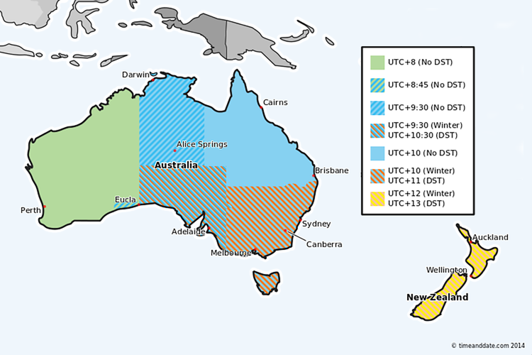 australian eastern standard time zone