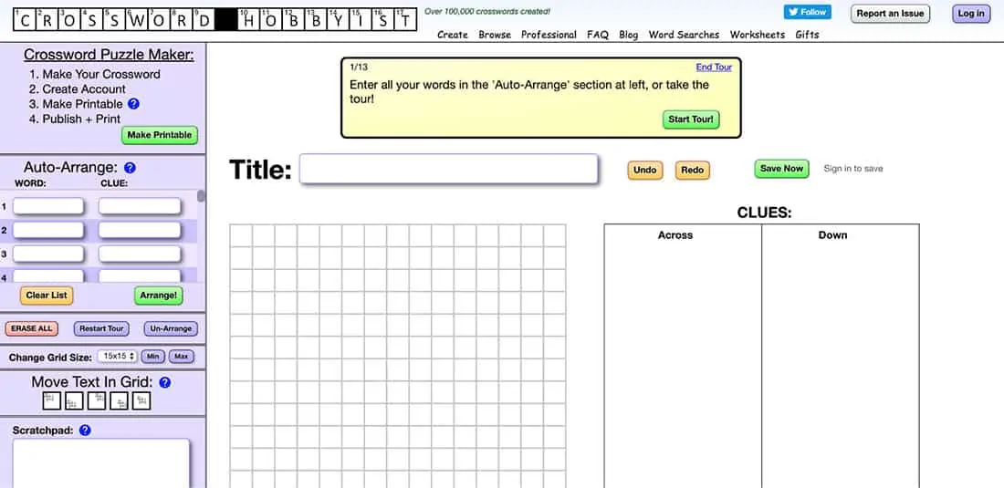 hobbyist crossword clue