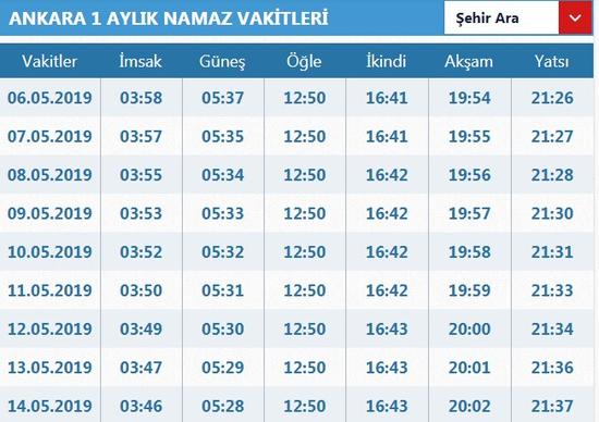 ankara akşam ezanı