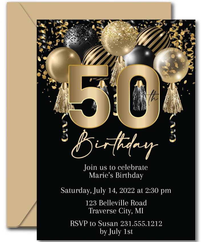 50th birthday invitations