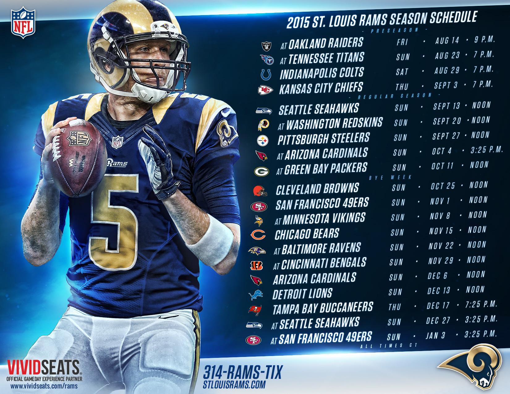 st louis rams schedule