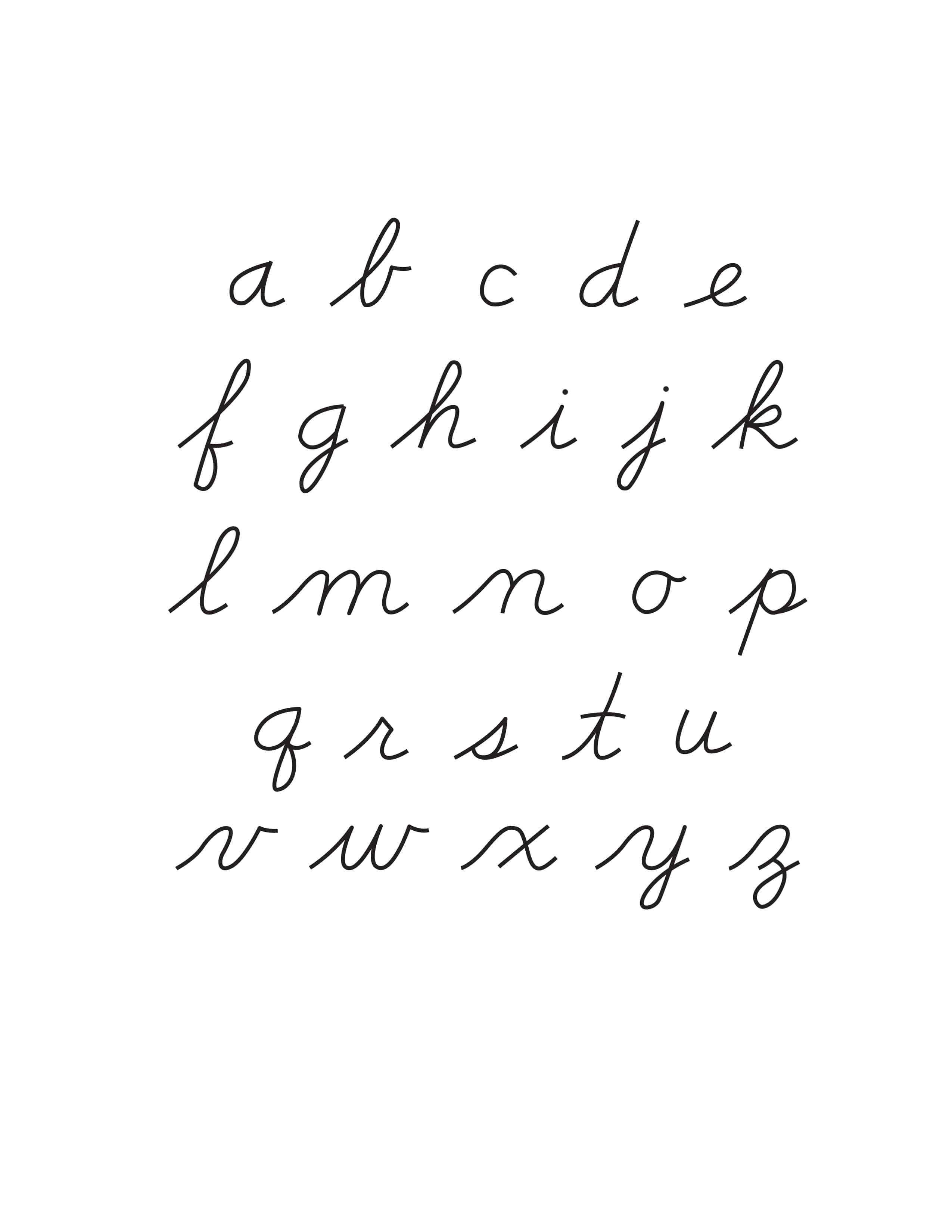 cursive alphabet for kids