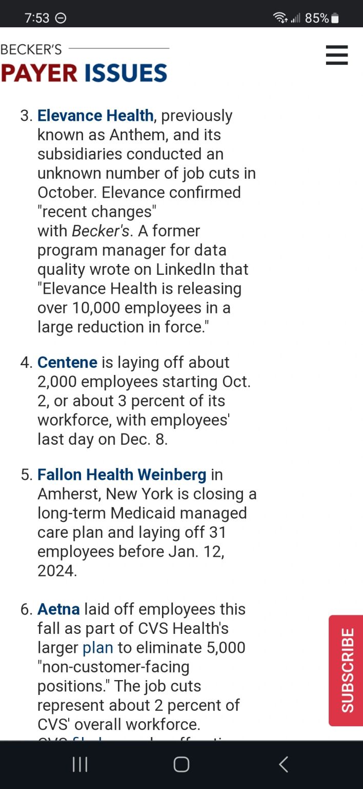 elevance layoffs 2023