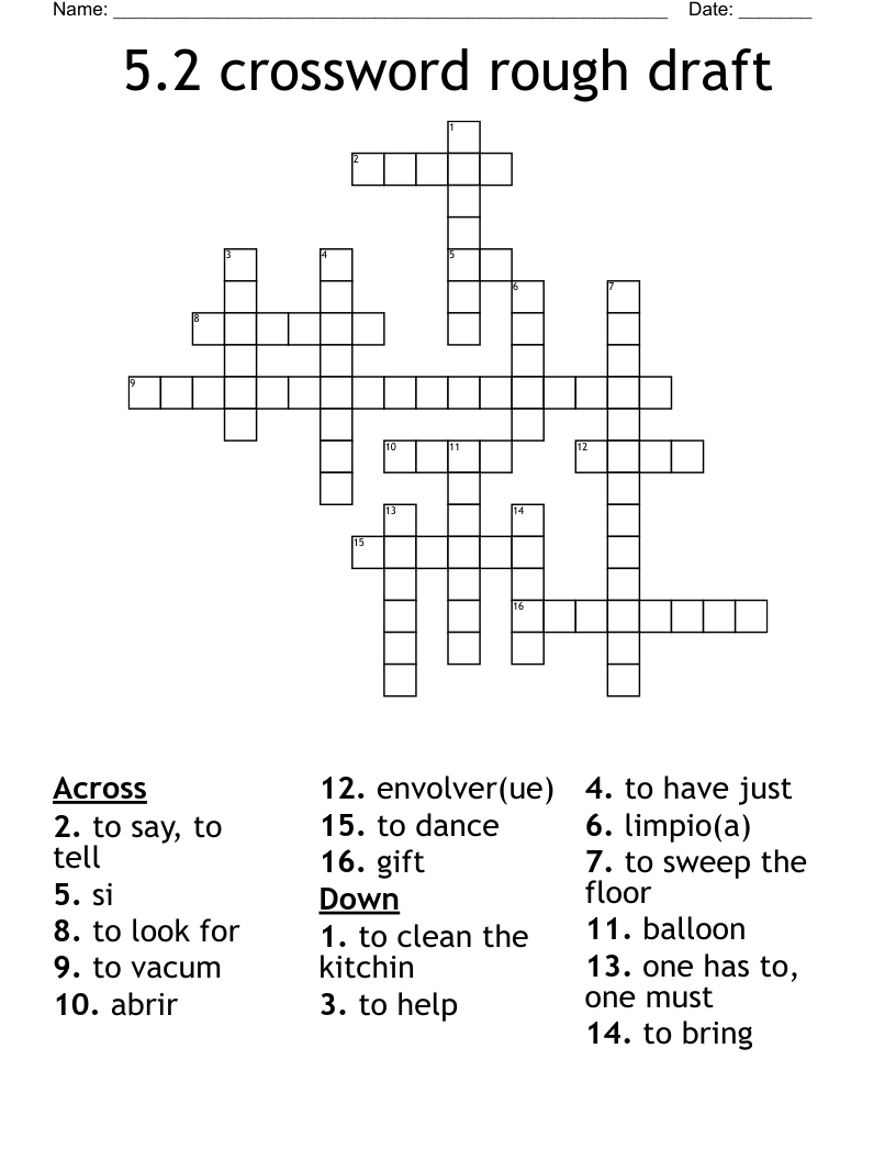 roughs it crossword