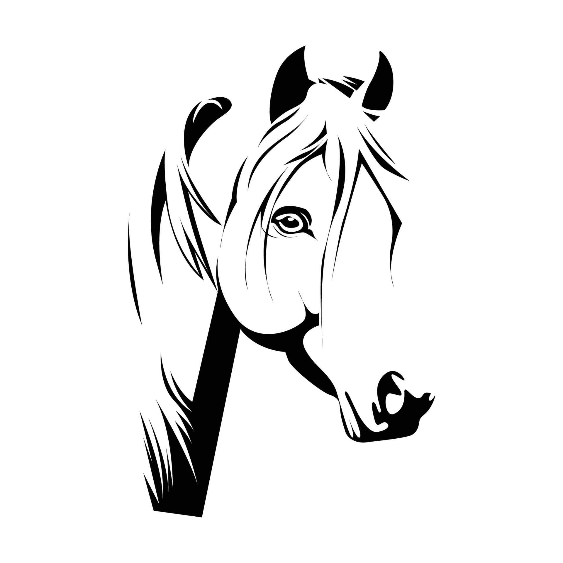 horse drawing stencil
