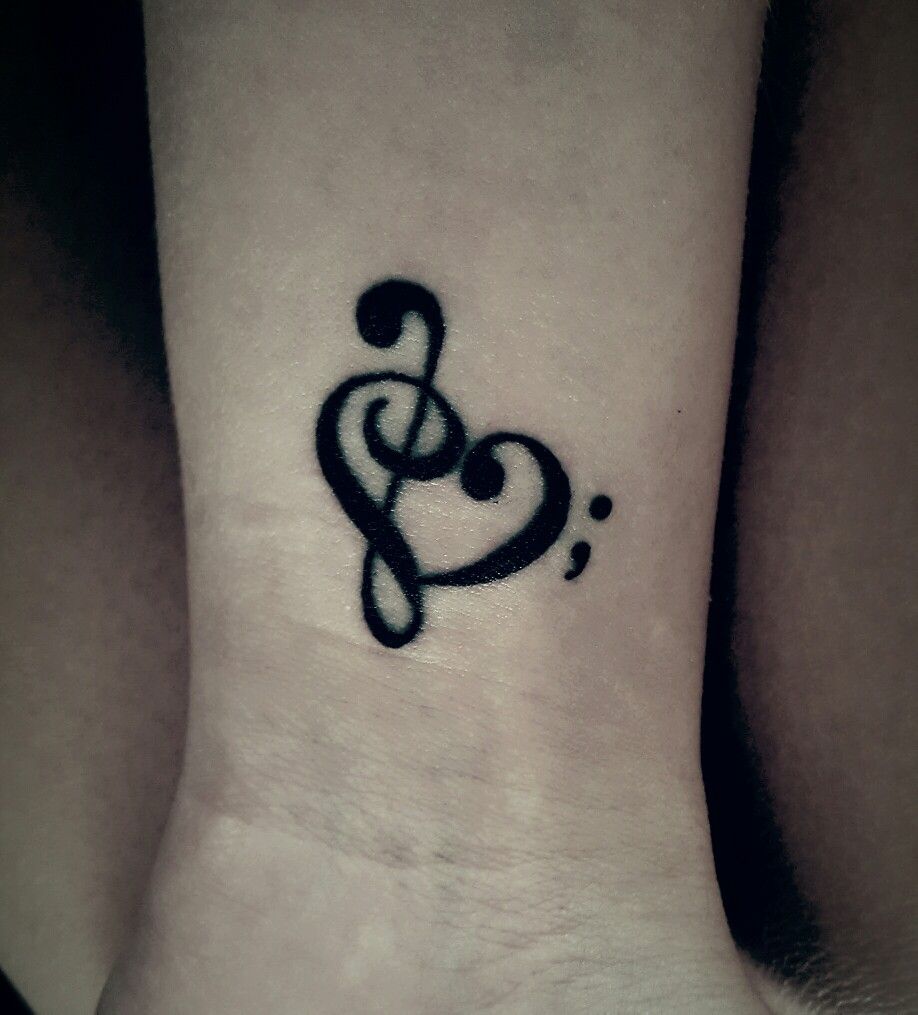 semicolon music tattoo