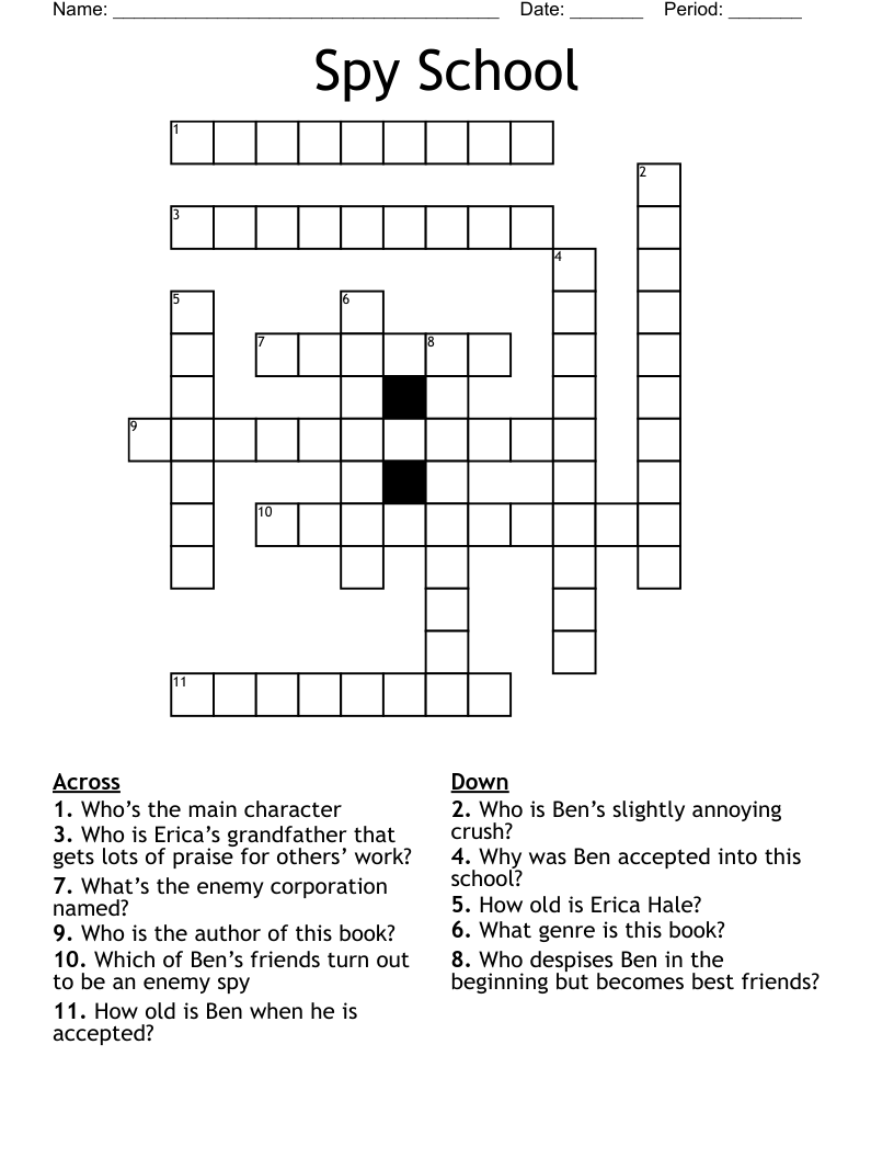 spy crossword clue