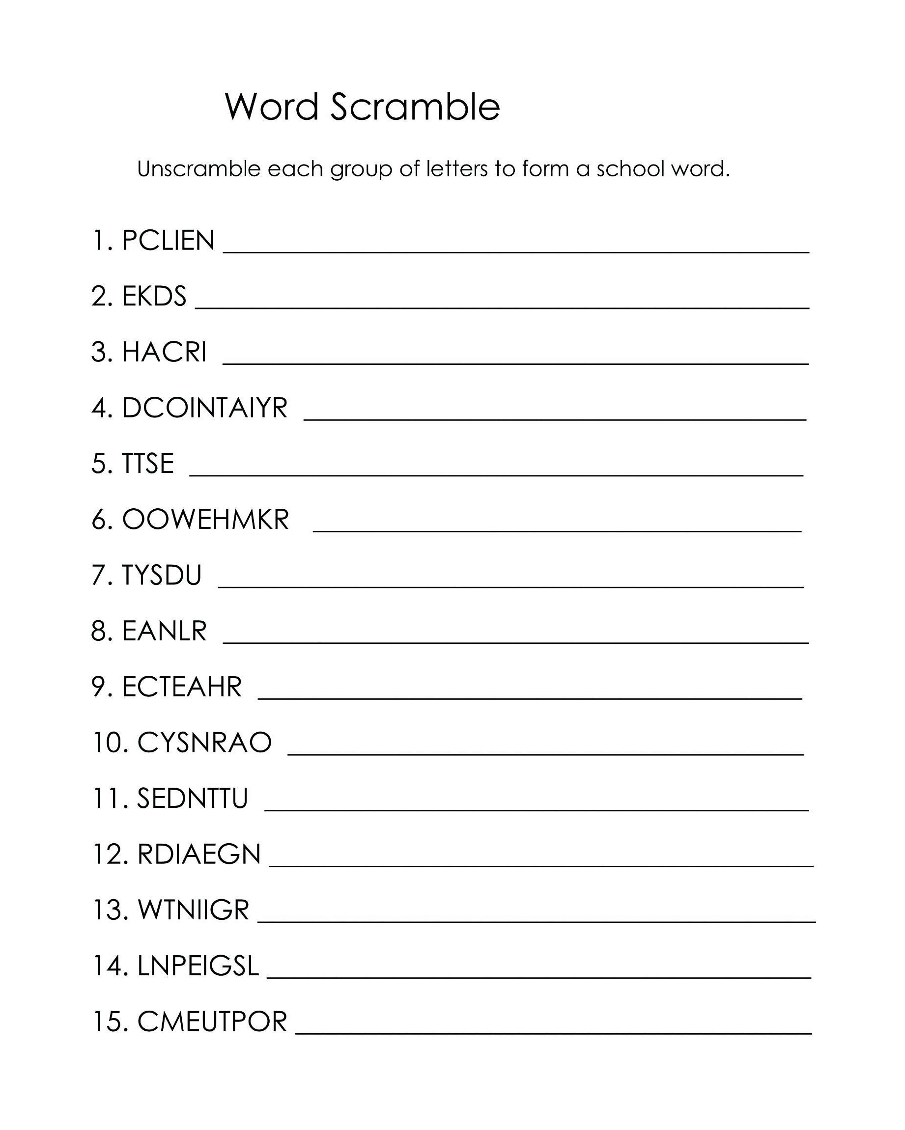 unscramble words finding