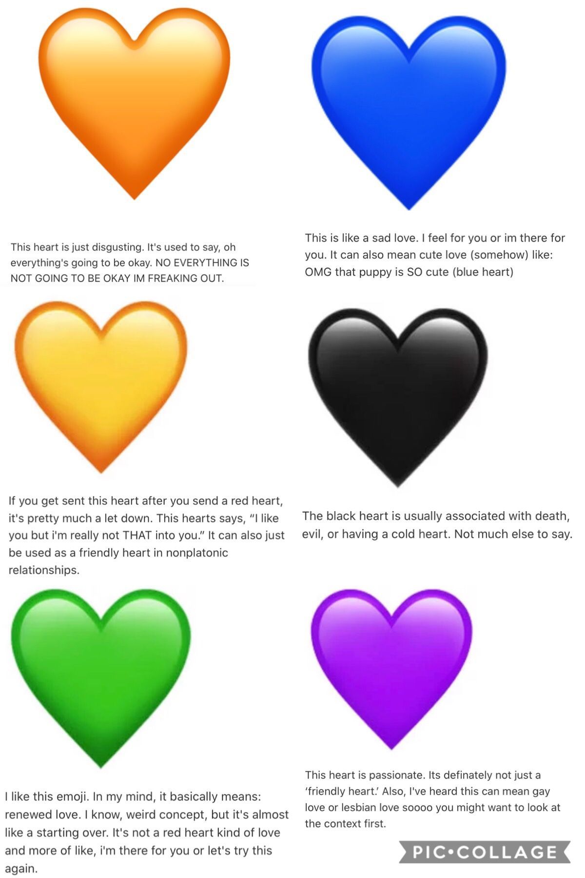 what the color hearts mean