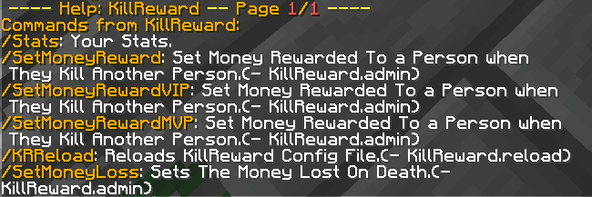 minecraft money plugin commands