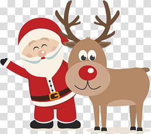 rudolph and santa clipart