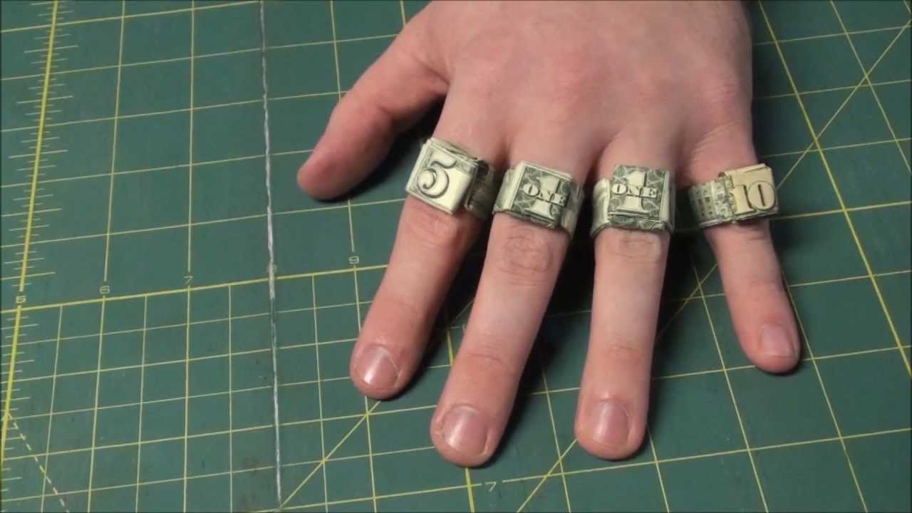 one dollar ring origami