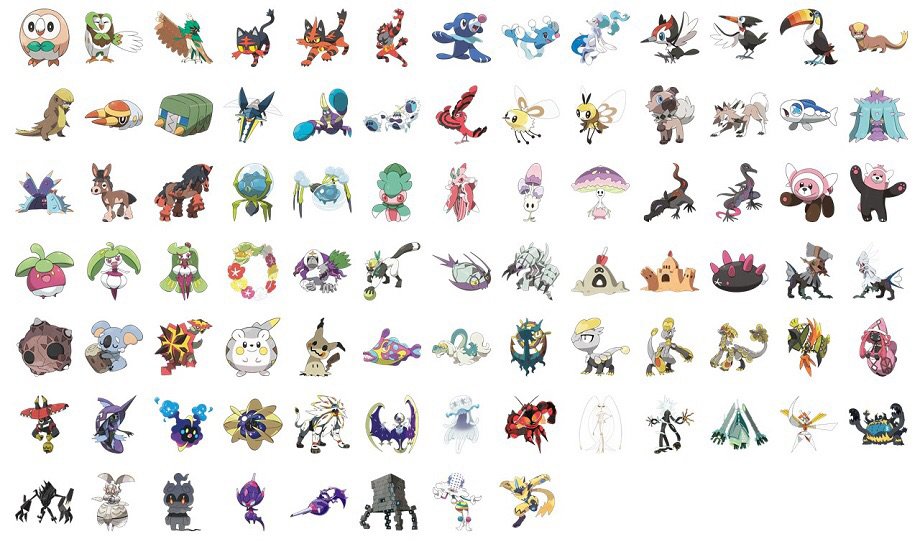 generation 7 pokedex