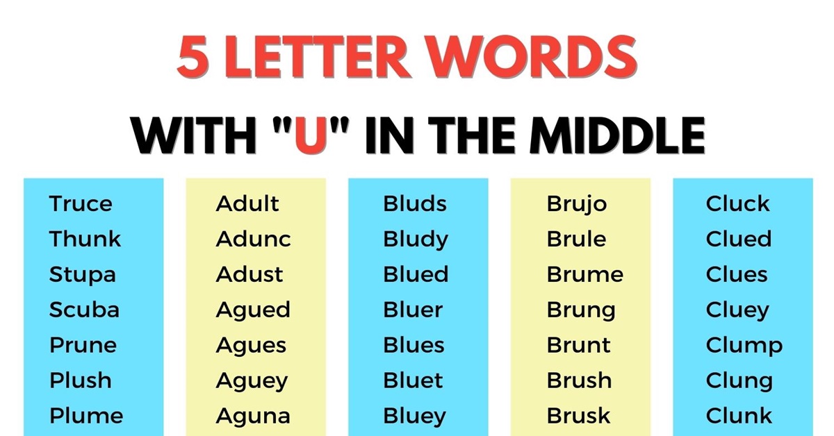 5 letter words that begin with u