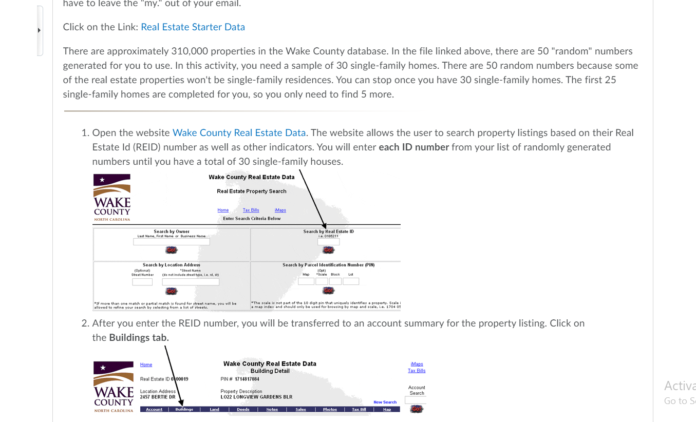 wake real estate data search