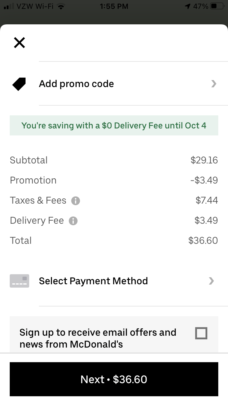 how to see total uber eats orders