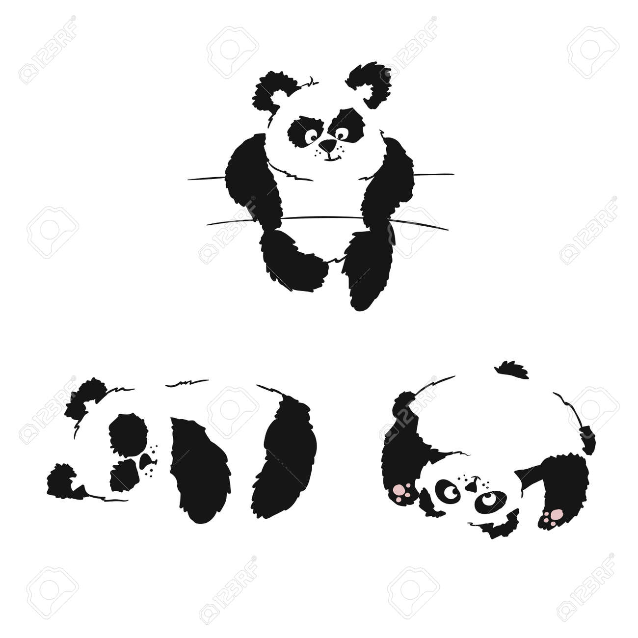 siluetas de pandas