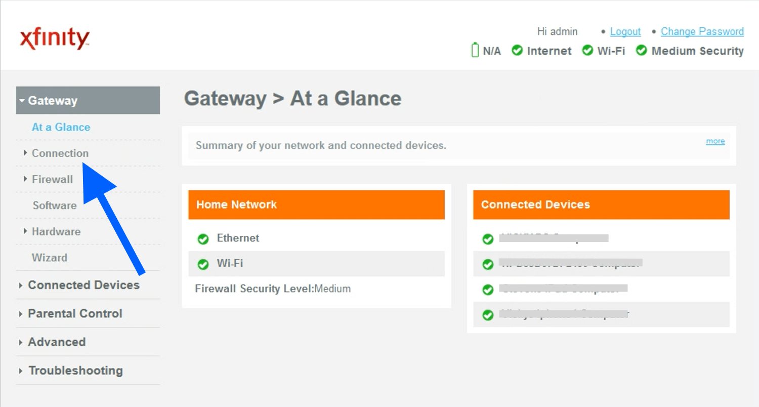 xfinity gateway ip