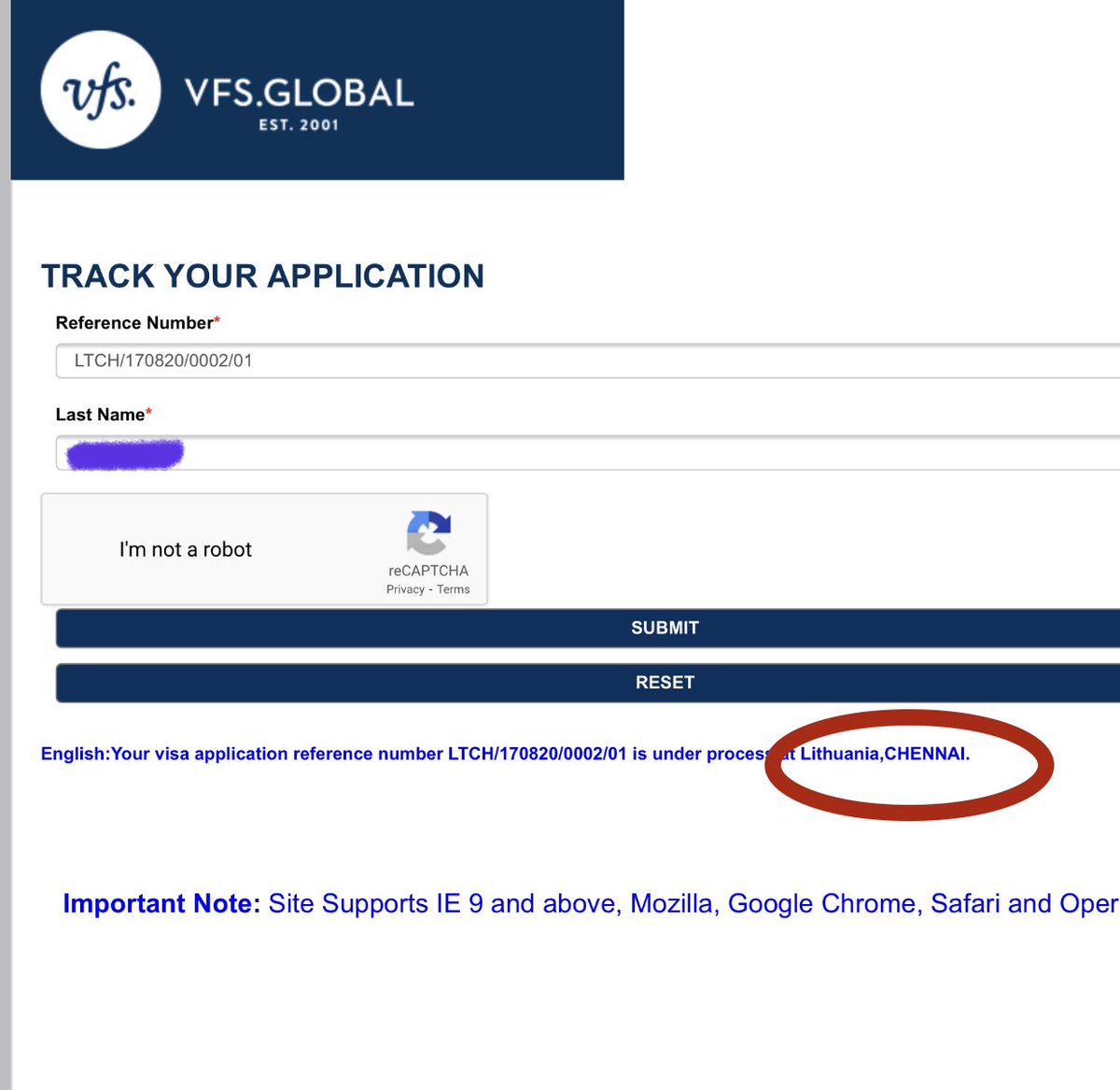 vfs global track application