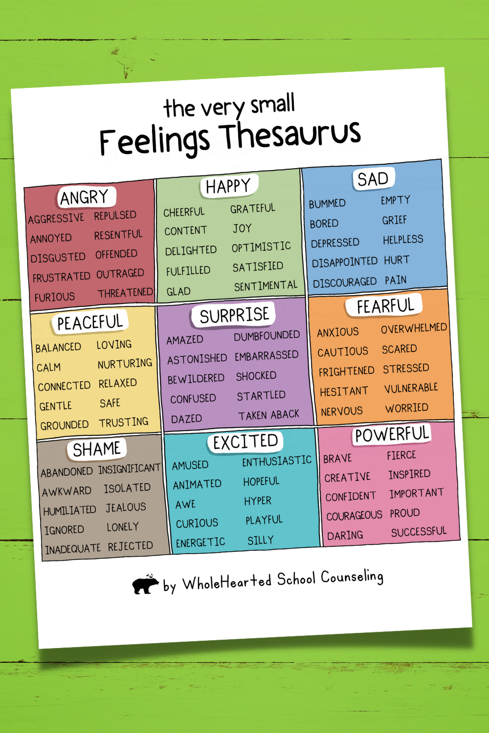 feelings thesaurus