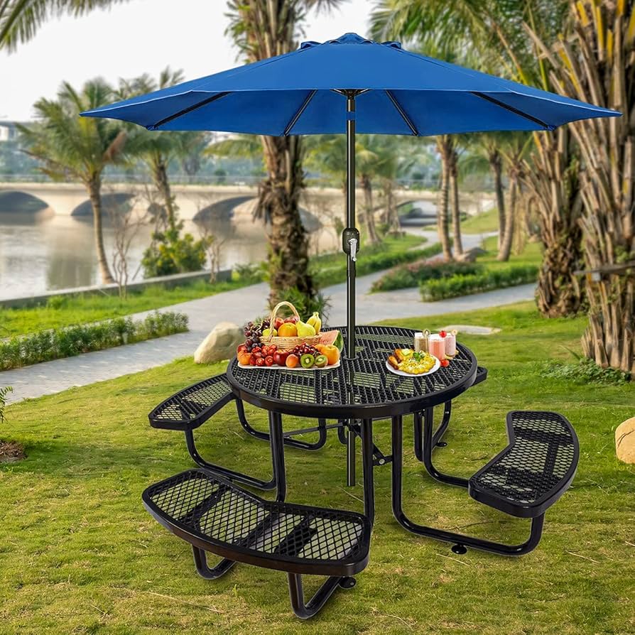 lifetime picnic table with umbrella hole