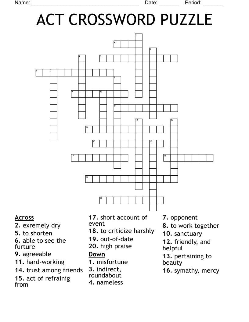 act crossword clue