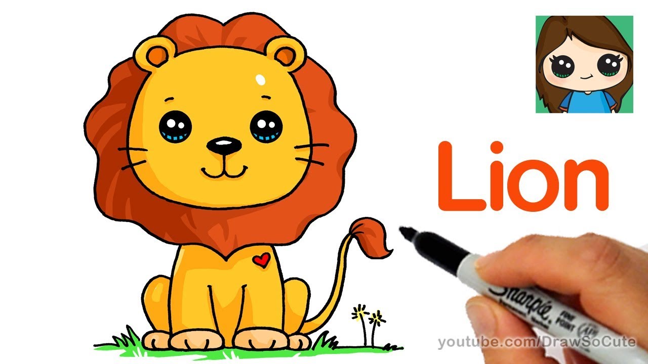 how to draw a cute lion