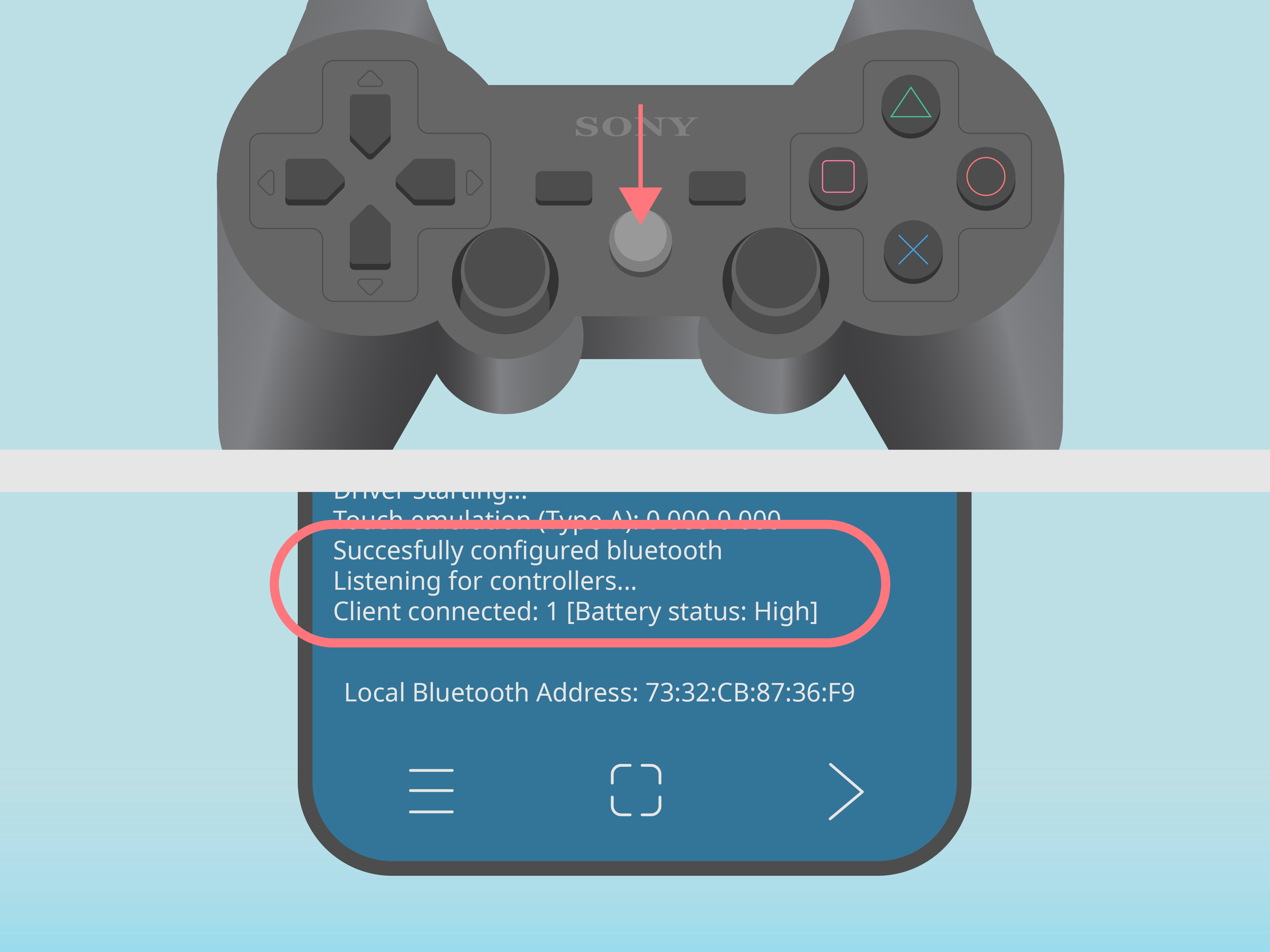 ps3 controller bluetooth pin code android