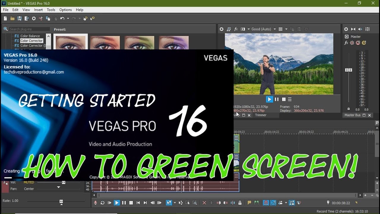 sony vegas pro 16 green screen