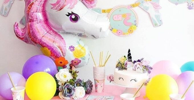 decoracion para fiesta de unicornio