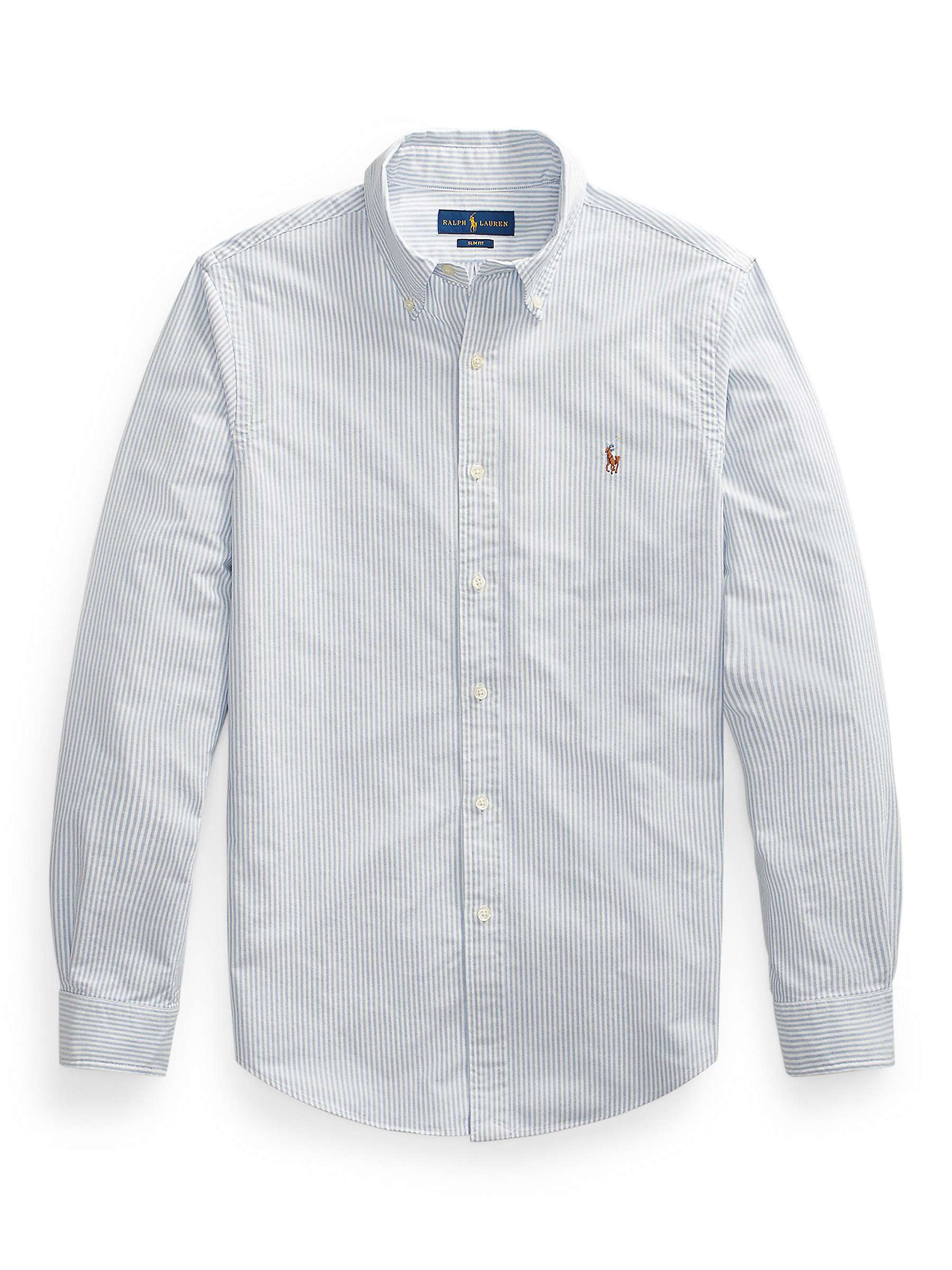 ralph lauren slim fit striped oxford shirt