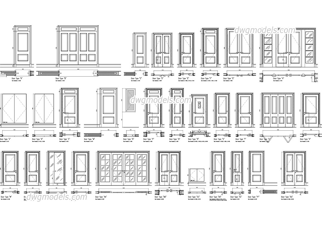 sliding door elevation cad block