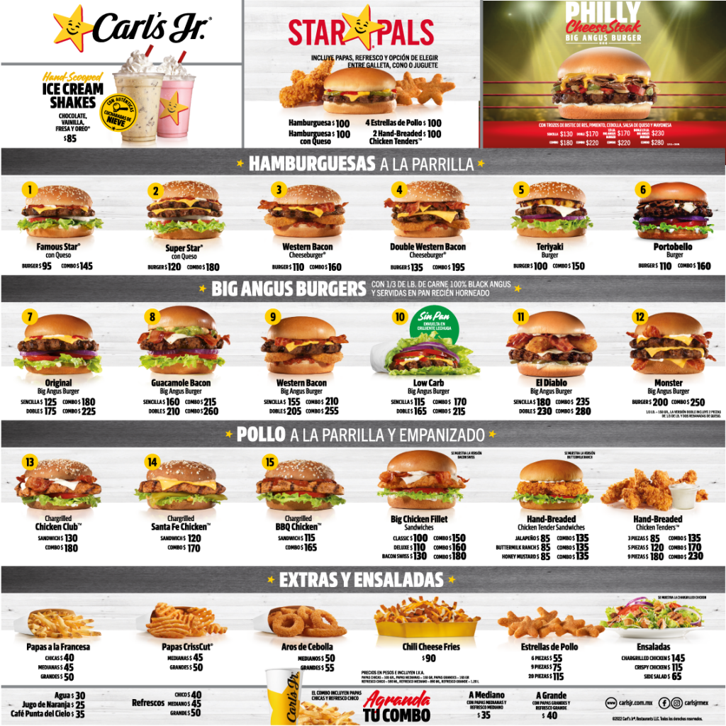 menu carls jr