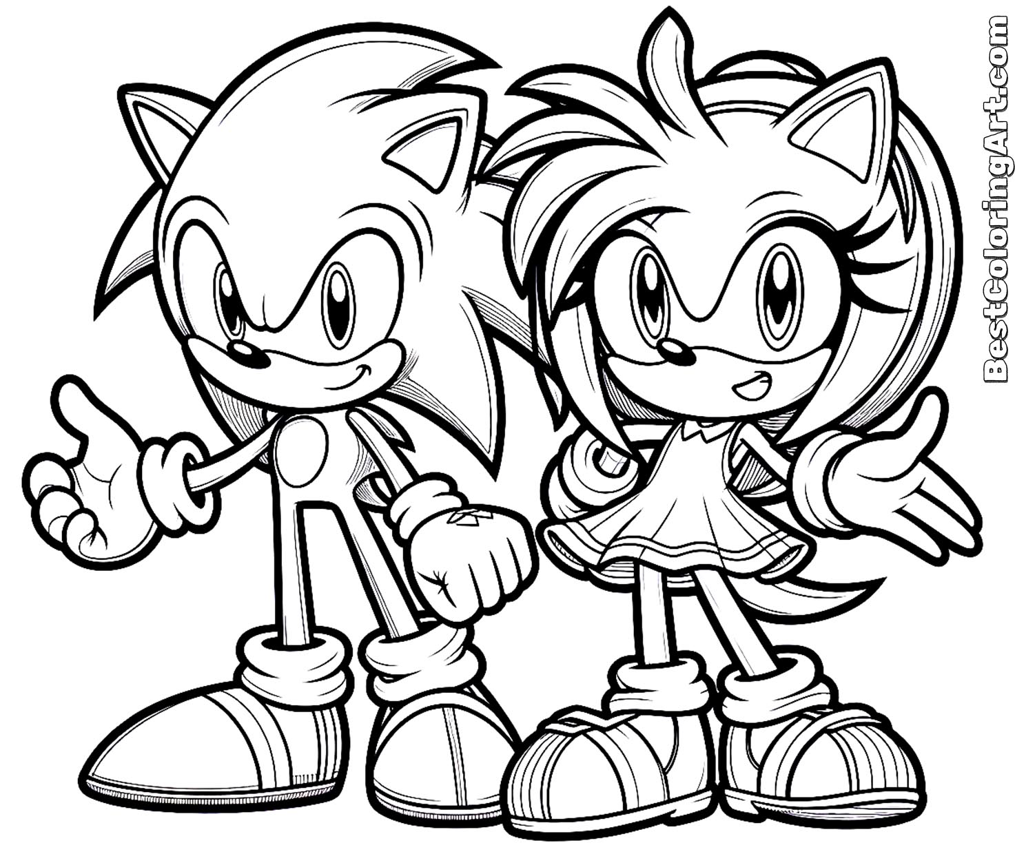sonic and amy coloring pages