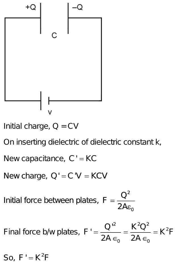 a parallel plate capacitor is charged by a battery