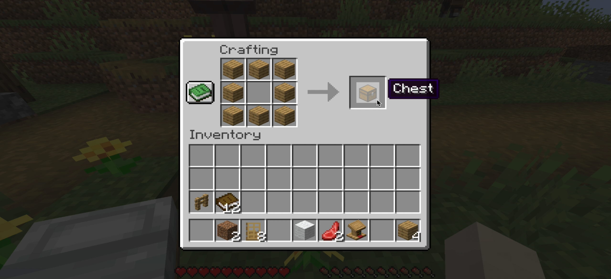 minecraft chest recipe