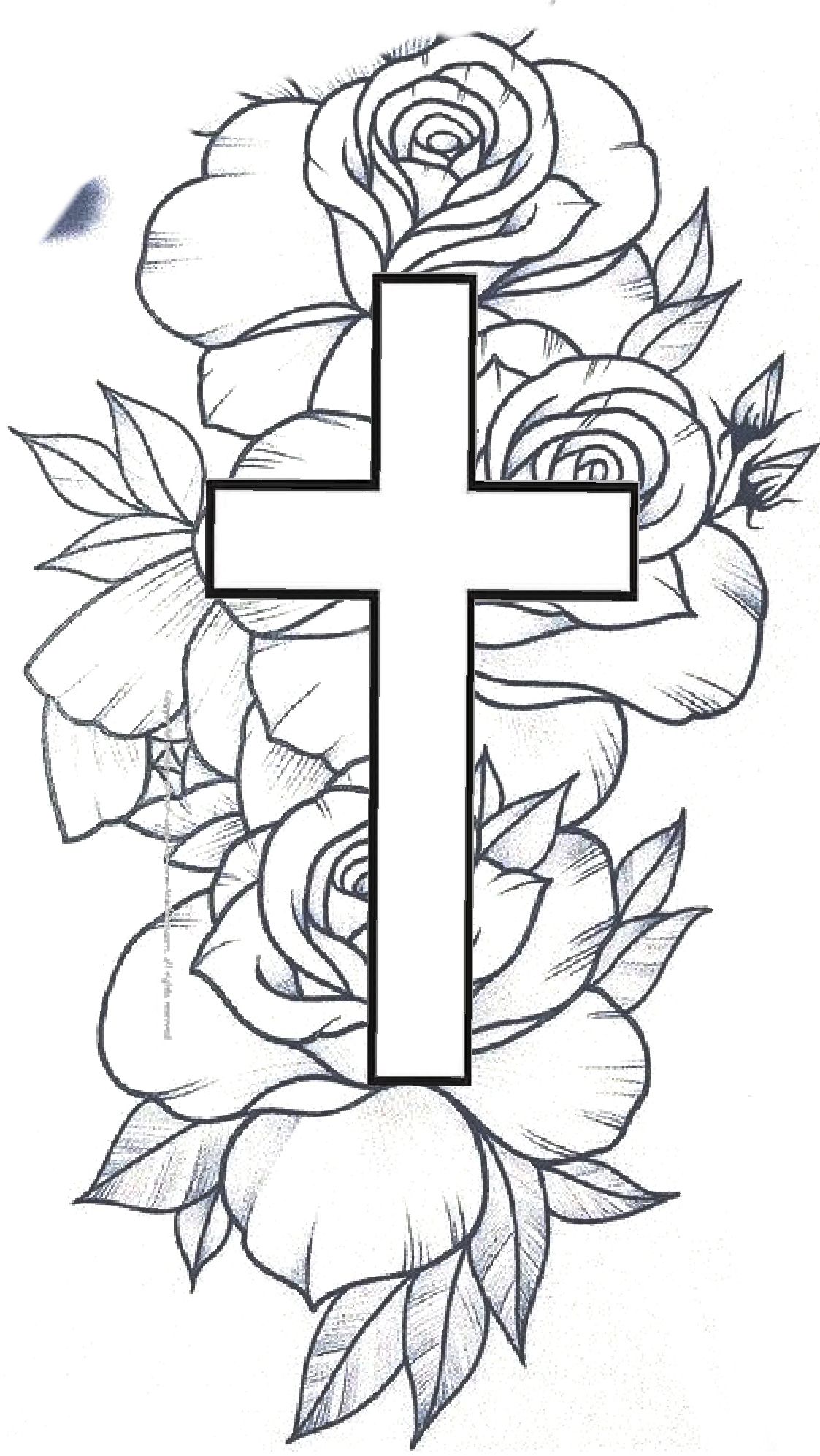 cross tattoo stencil