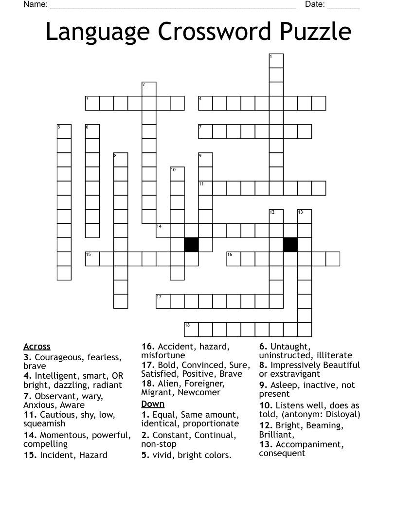 ability in a foreign language crossword clue