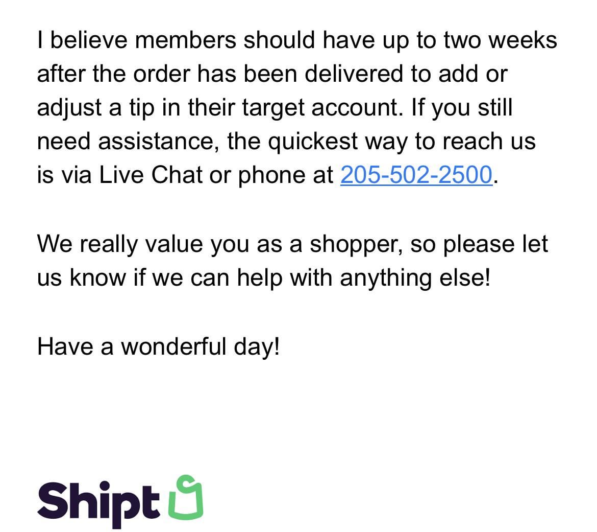 do you tip shipt target
