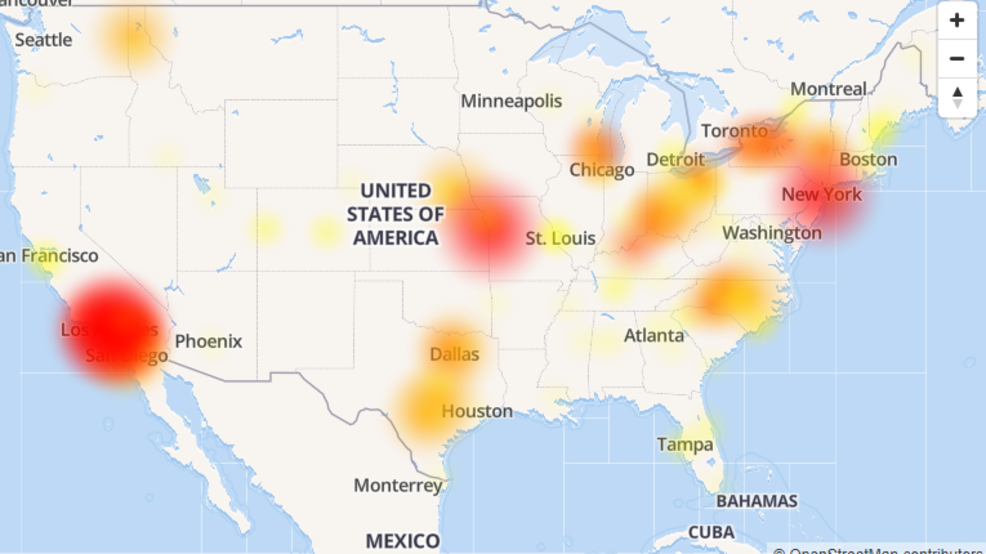 spectrum outages map