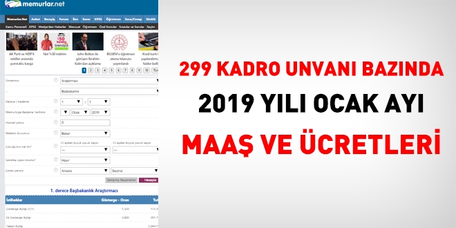 maaş robotu 2019 ocak