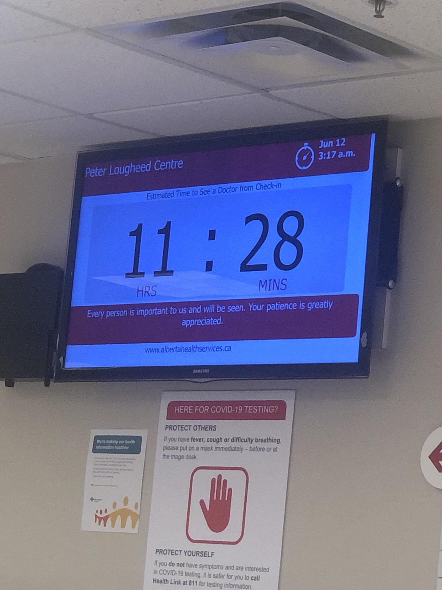 wait times calgary hospitals