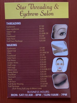 star threading eyebrows salon